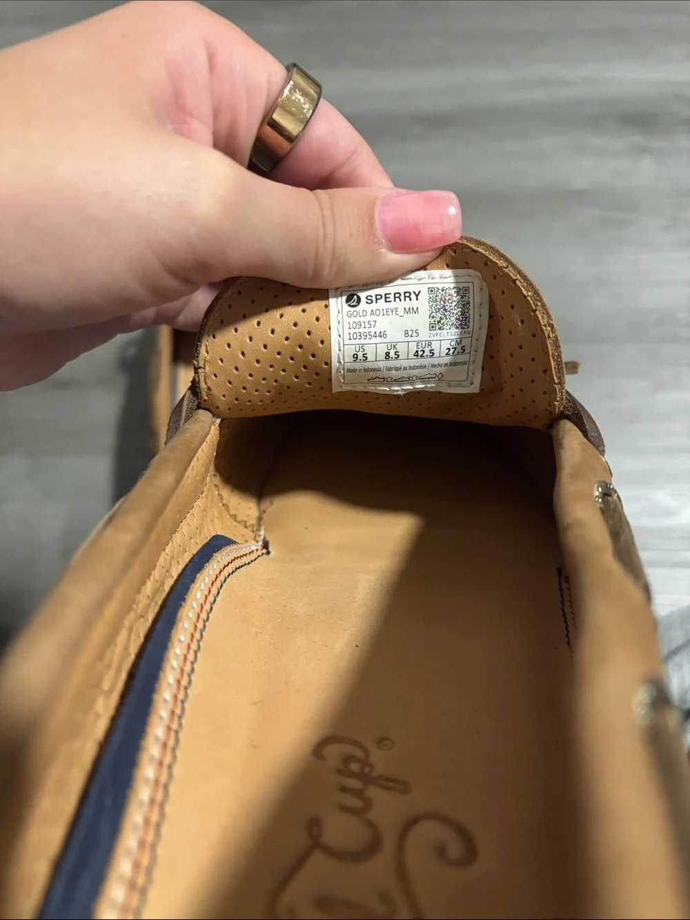 Sperry Men’s Tan Suede Boat Shoes with Lace Detail